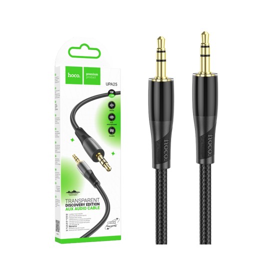Hoco UPA25 Audio Cable Transparent Discovery Edition 3.5mm 1m Black Hoco UPA25 Audio Cable Transparent Discovery Edition 3.5mm 1m Black